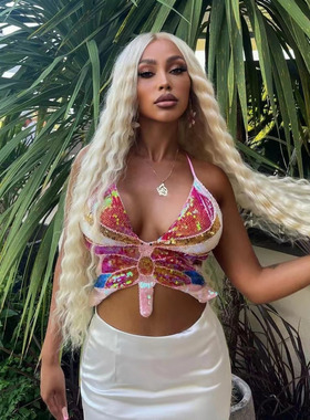 Versatile Backless Butterfly Sequin Sling 露背蝴蝶亮片小吊带