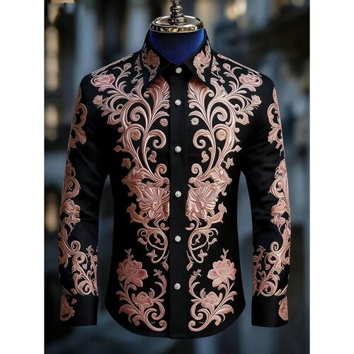 多色烫金翻领开襟 Multi colored gold-plated lapel open collar