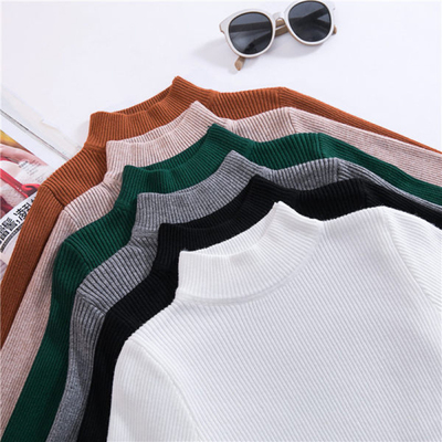 Half-high neck long-sleeve casual sweater半高领长袖针织衫