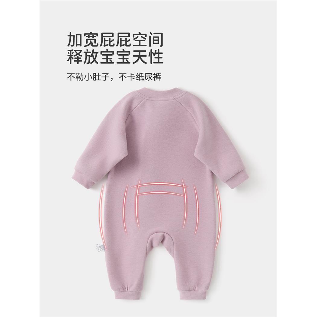 婴儿连体衣斜襟拉链春秋