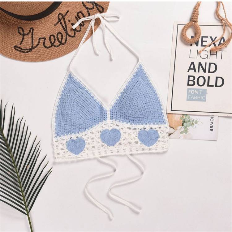 波西米亚民族风挂脖小背心吊带短款女装上衣露背拼色抹胸刺绣背心