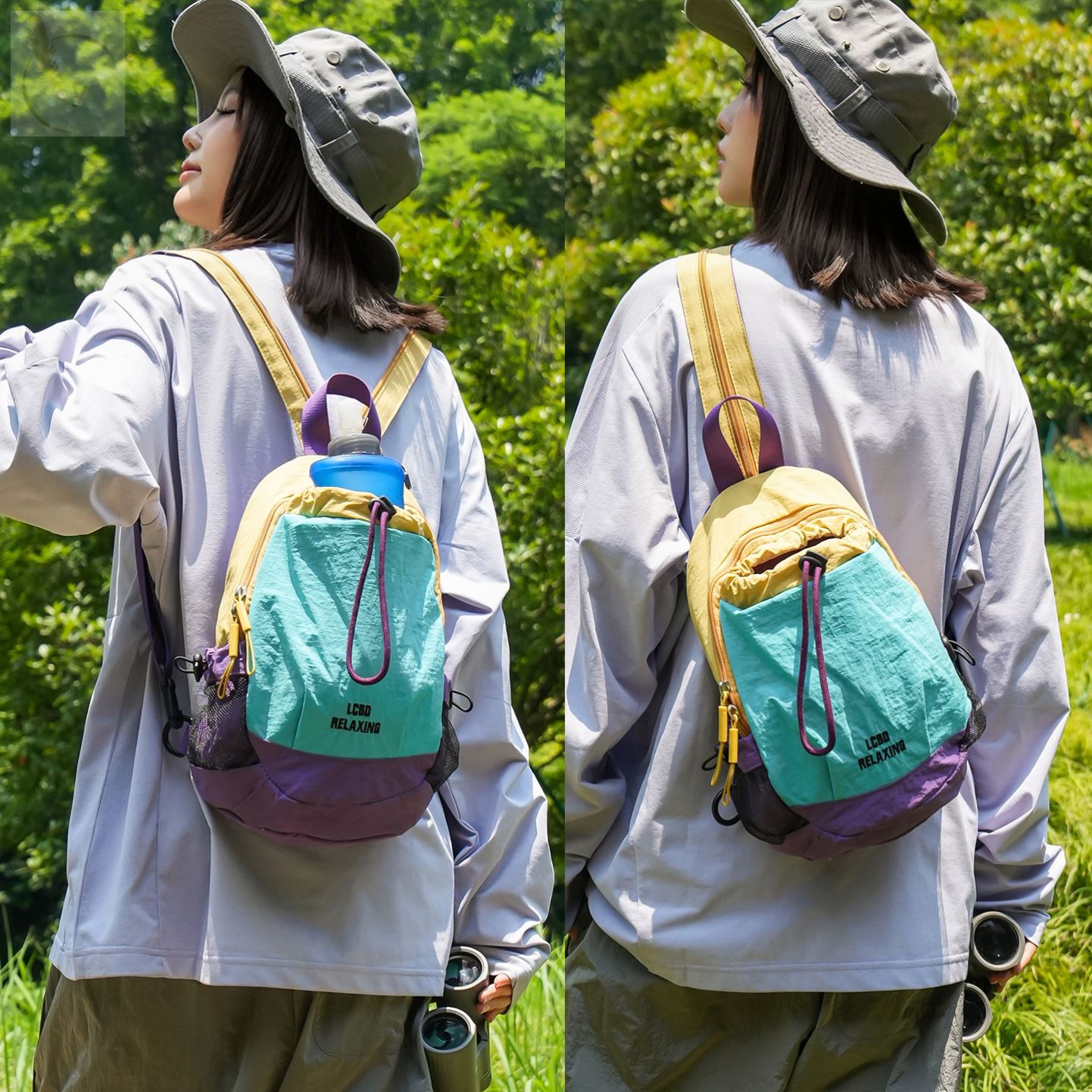 两用胸包户外运动双肩小包轻量化通勤背包徒步登山包女轻便斜挎包