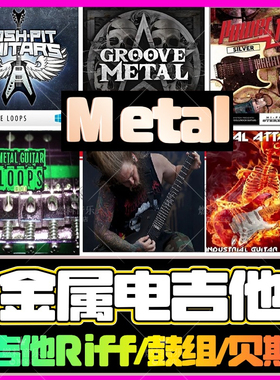 金属电吉他Riff段乐句采样包Metal摇滚鼓贝斯FLstudio Logic Live
