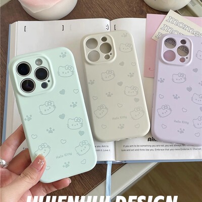 惠恩惠【自带Ai拍照按键】iPhone16pro手机壳卡通猫咪苹果16promax液态硅胶防摔套16高级感16plus带相机键女