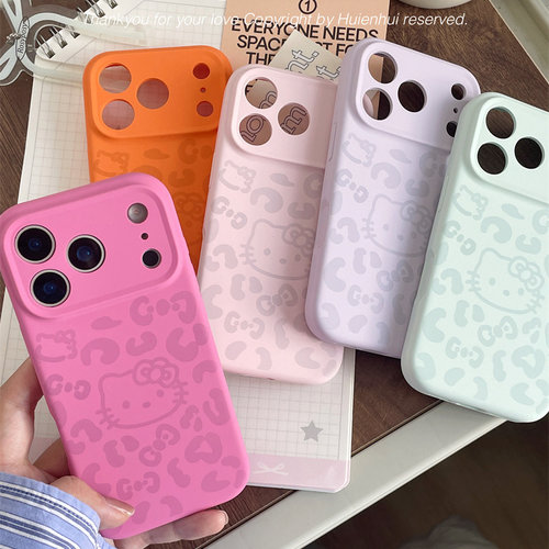 惠恩惠适用于苹果17promax手机壳豹纹猫咪iPhone15pro液态硅胶14全包防摔13可爱卡通12新款情侣小众高级感