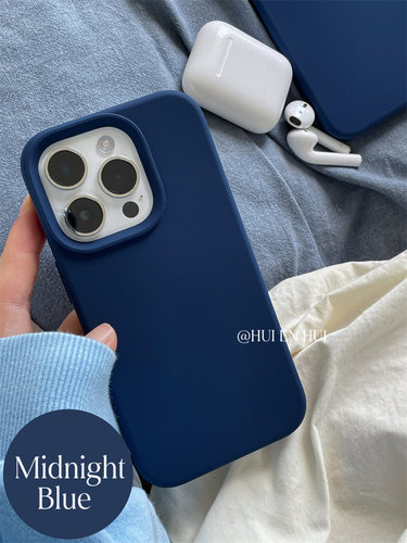 午夜蓝液态硅胶苹果手机壳高级感