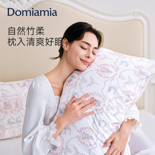 Domiamia竹柔枕套枕头套儿童四季通用枕芯套成人一对装48cmx74cm