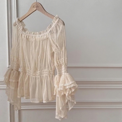 宫廷风Lolita点纱内搭上衣衬衫