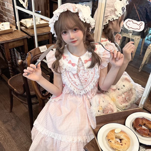 天使小熊Lolita小飞袖软妹连衣裙