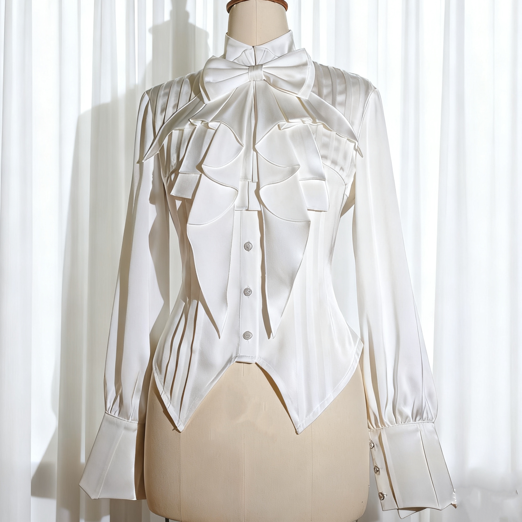 白色宫廷复古上衣Lolita长袖衬衫