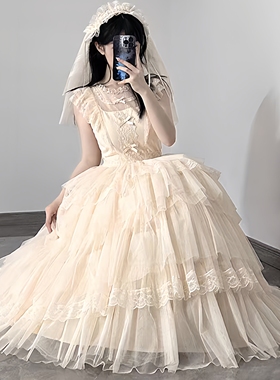 cla系洛丽塔连衣裙梦幻大摆纱裙op法式优雅复古lolita裙成人礼裙