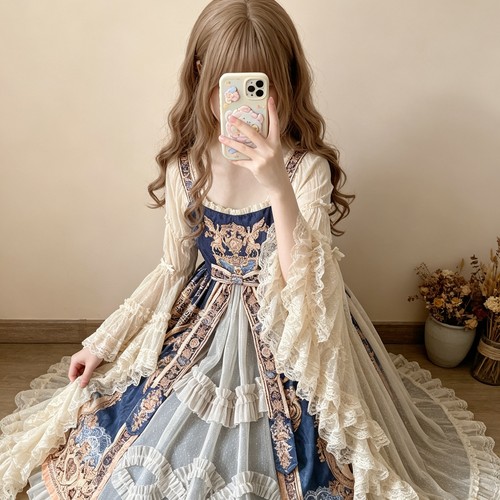 lolita姬袖衬衫内搭cla网纱打底