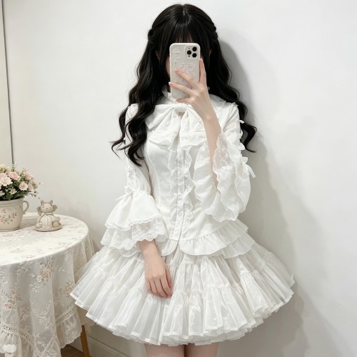 夏日Lolita华丽复古内搭姬袖衬衫