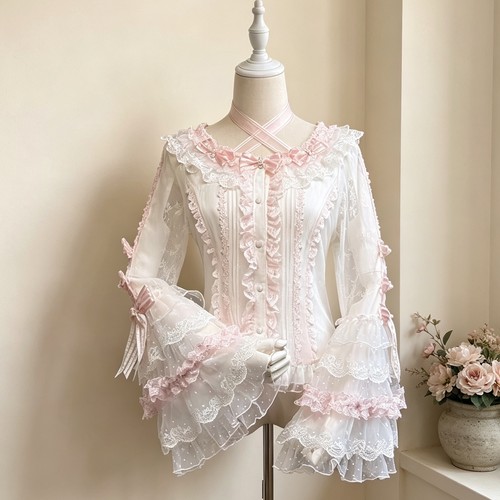 Lolita甜款cla系花嫁长袖衬衫女