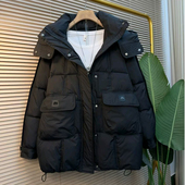 2025连帽羽绒棉填充加厚棉服外套时尚 新款 大码 胖妹妹冬季 女装 棉袄