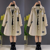 百搭长袖 时尚 上衣洋气 加肥加大遮肉显瘦中长款 衬衫 早春款 2026韩版