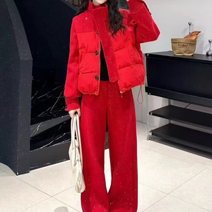 套装 气质两件套保暖遮肉网红爆款 加绒加厚宽松一整套 时尚 胖mm冬季