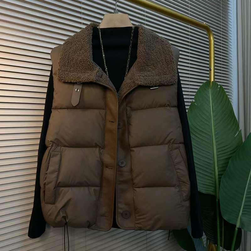 胖妹妹秋冬季2025新款夹棉马甲保暖抗寒马夹显瘦气质大码女装宽松