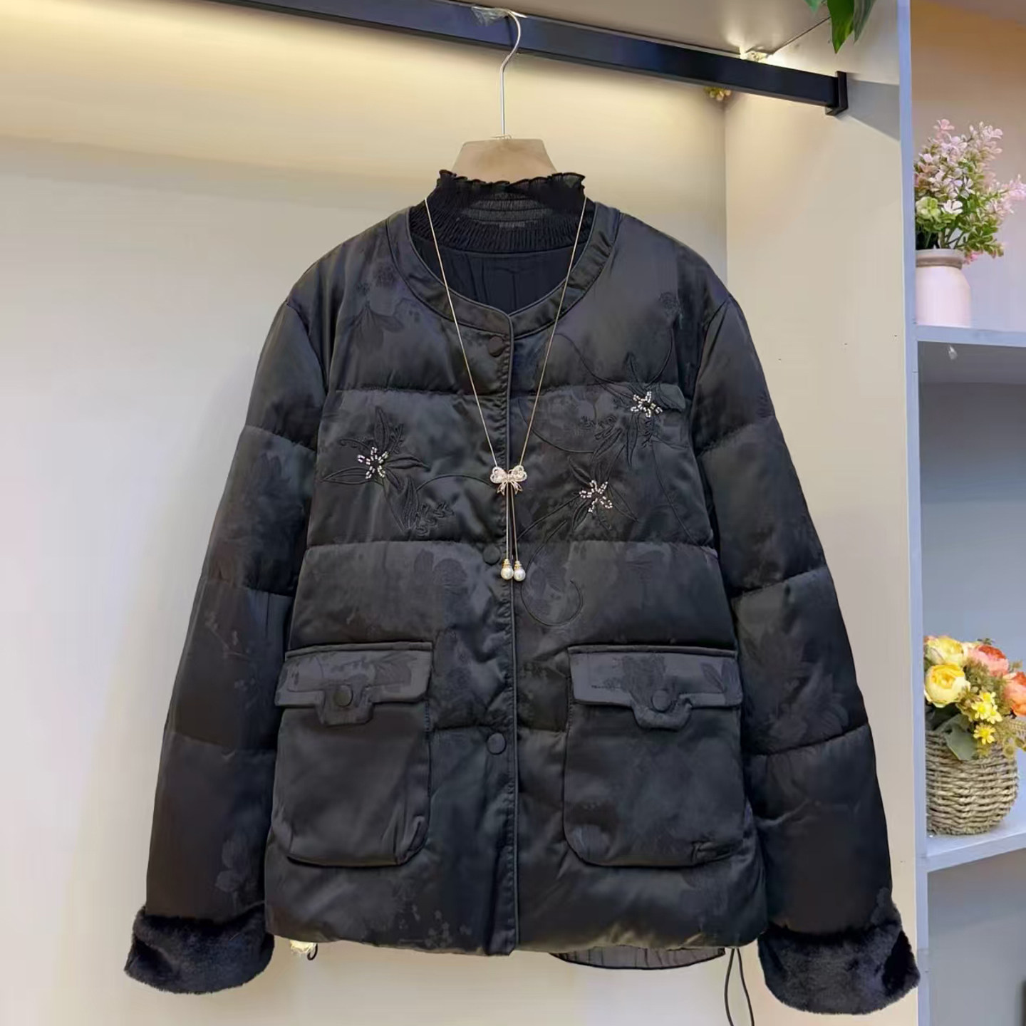 胖mm冬季时尚新中式大码女装遮肉遮肚子保暖棉服外套减龄宽松棉衣,女装/女士精品,大码棉服,淘宝优惠券,粉丝福利购,淘宝优惠卷