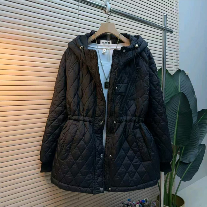 胖mm秋冬季羽绒棉填充外套长袖保暖抗寒棉服外衣百搭气质棉袄宽松