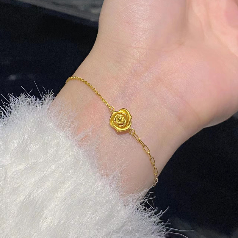 终身浪漫_复古玫瑰花手链女镀18K金轻奢小众精致高级感小红书同款