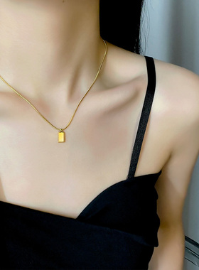 财气小金条项链女18k金色