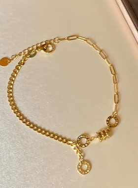 ab链路路通罗马钛钢手链女经典