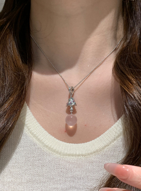 白水晶吊坠项链女鹿角圣诞氛围感