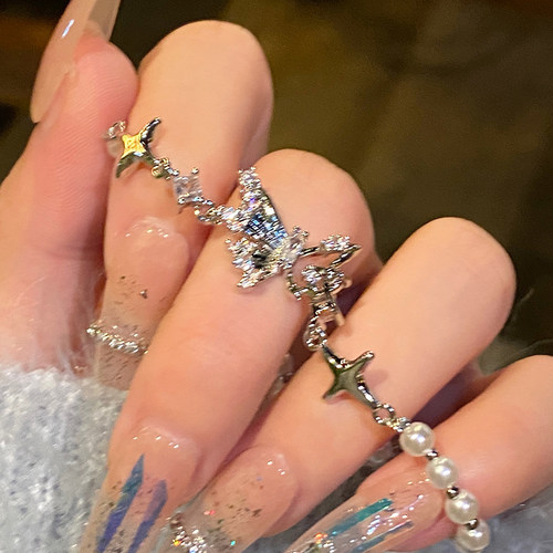 蝴蝶碎钻四芒星珍珠手链女高级感
