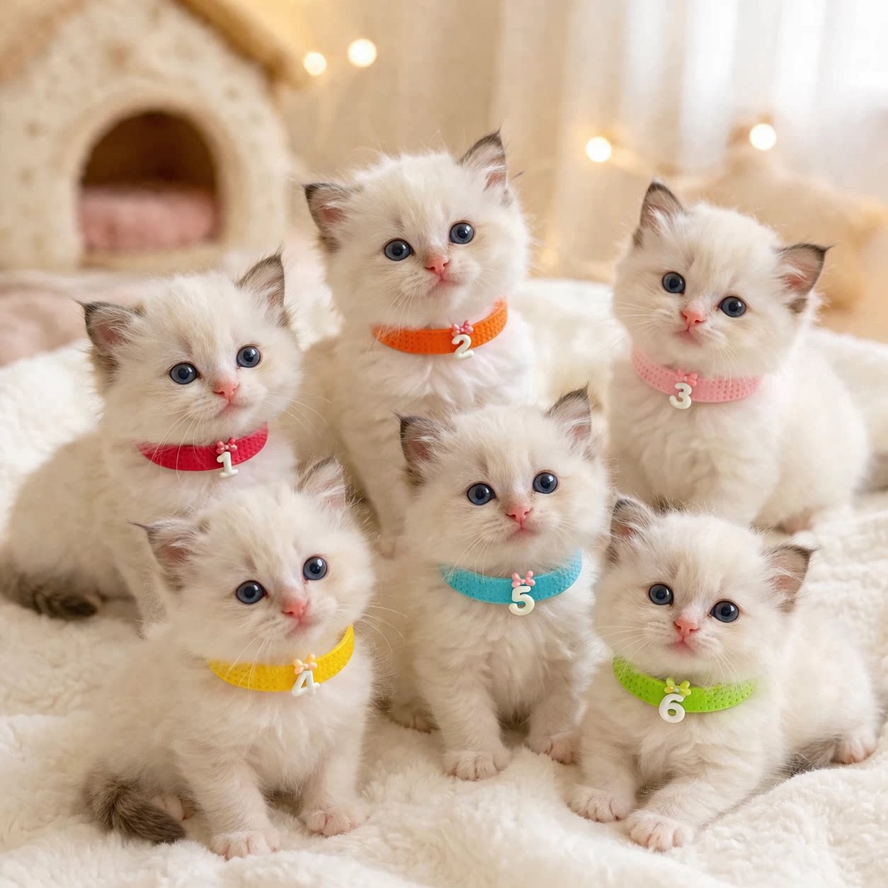 宠物猫狗项圈幼犬幼猫识别小狗小猫出生满月奶狗宝宝记号圈新生图片
