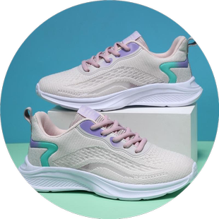 网面透气超轻软底运动鞋女2024春秋季新款飞织布平底跑步休闲女鞋