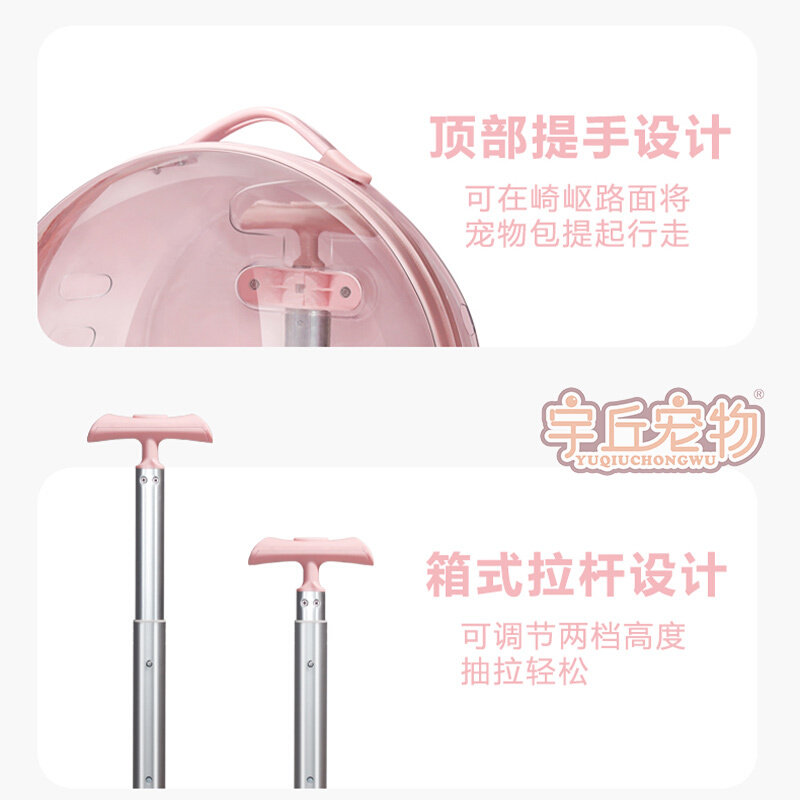 宠物外出泡泡拉杆箱全透明大号猫咪行李箱推车猫包通风透气两只猫