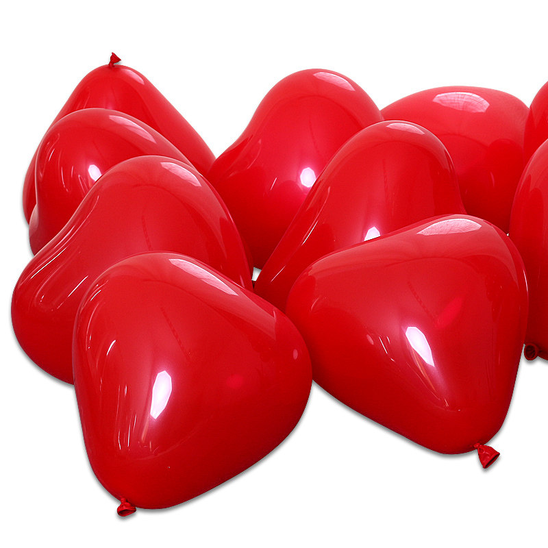 加厚心形气球100个爱心浪漫婚房装饰结婚布置生t日粉红色求婚告白