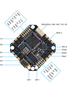 极速穿越机涵道i四轴F7飞控35A四合一电调一体板/F722 AIO