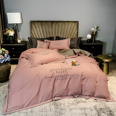 100`支长绒棉四件套全棉纯棉床单被套床笠裸睡欧式床上用品绣花u.