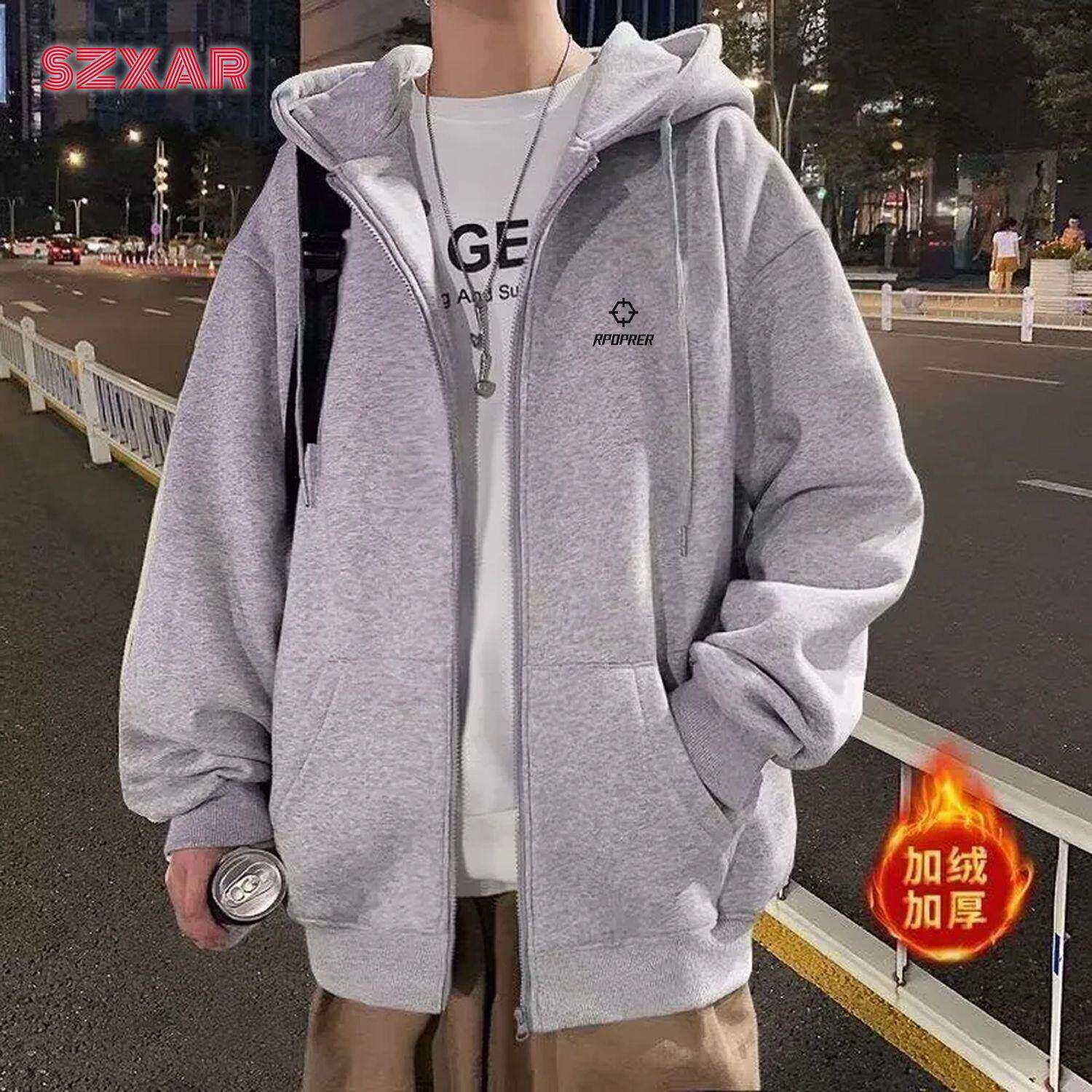 重磅连帽开衫卫衣男生宽松