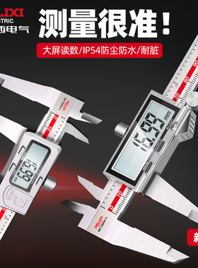 德力西电气电子游标卡尺高精度数显家用小型文玩珠宝深度油标卡尺