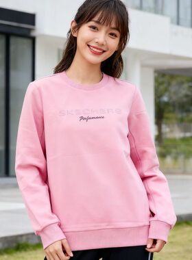 Skechers斯凯奇女士圆领舒适休闲针织套头卫衣P423W174