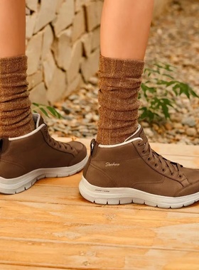 Skechers斯凯奇女鞋中帮加绒保暖休闲鞋简约舒适防滑雪地靴167887