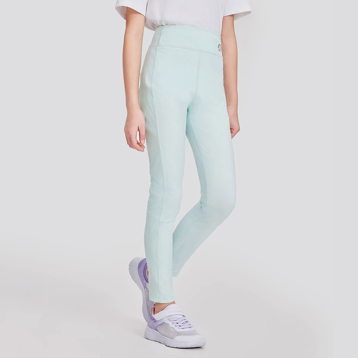 Skechers斯凯奇女童弹力紧身裤夏季户外凉感运动瑜伽裤子P224G056