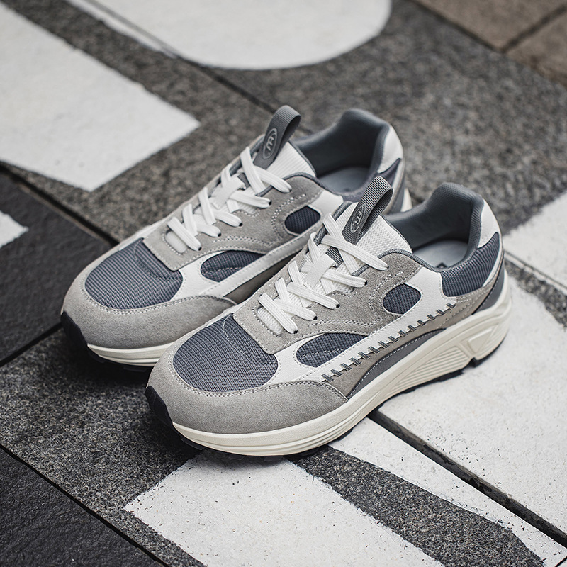 MRA补丁慢跑鞋男鞋2025新款通勤透气网面厚底老爹鞋运动休闲鞋秋
