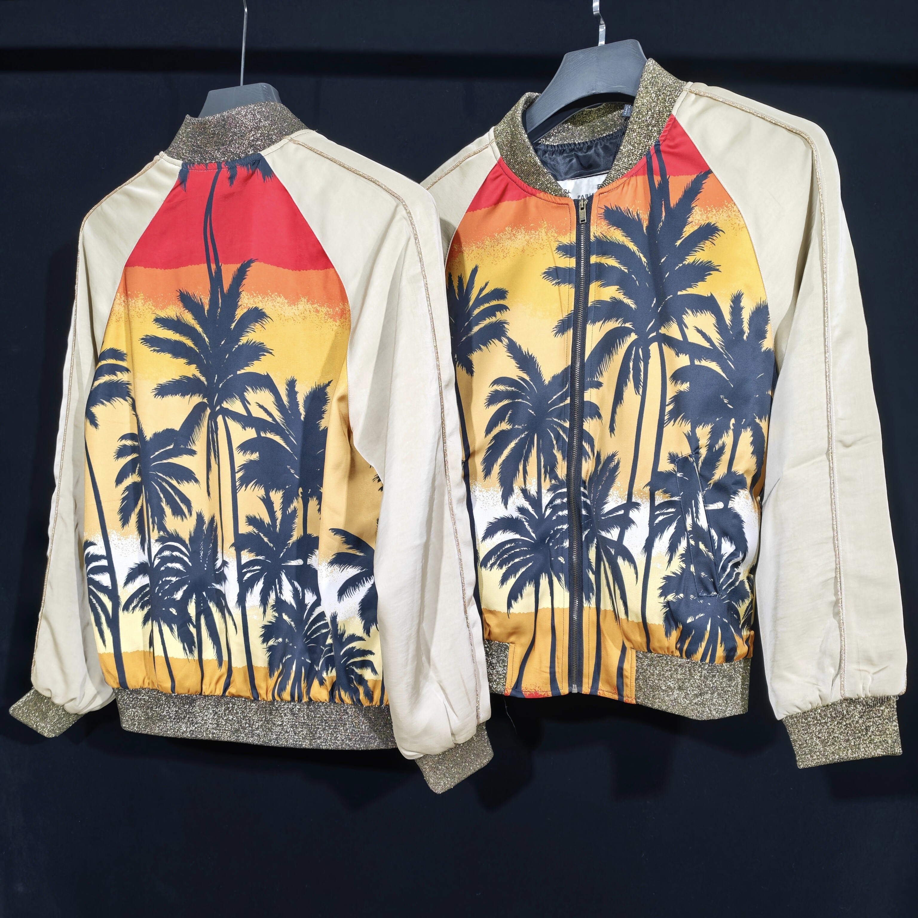 thumbnail for [Spot] early daddy SLP style sunset coconut tree jacket high street luxury fashion casual versatile baseball uniform