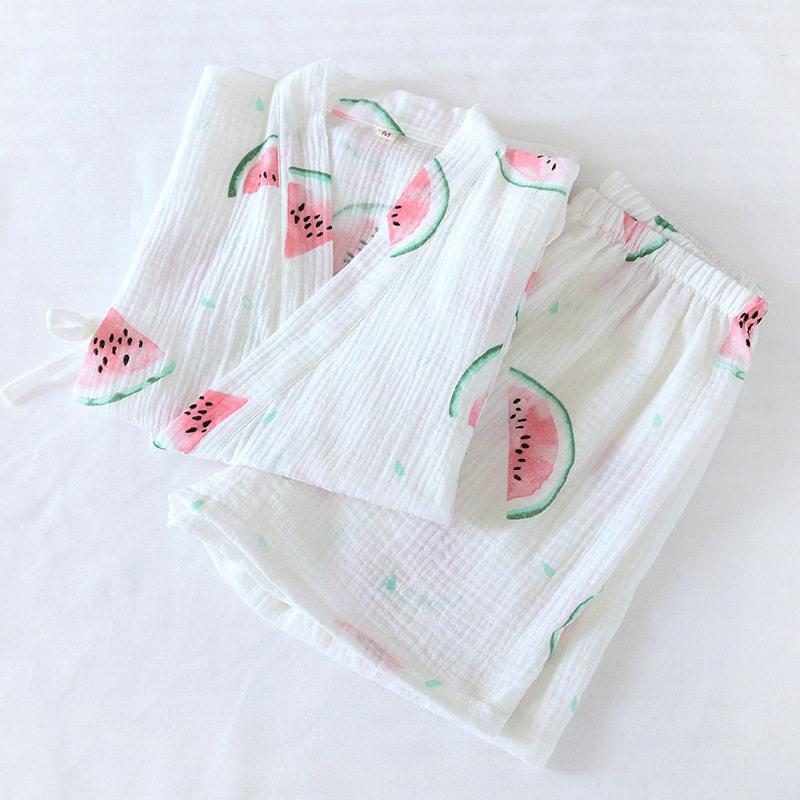 크레이프 코튼 반팔 반바지 2022 여름 잠옷 여성 T