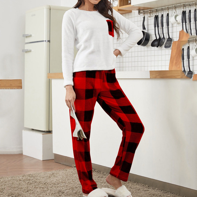 여성 가을 ??겨울 산호 긴팔 잠옷 세트 따뜻한 승리