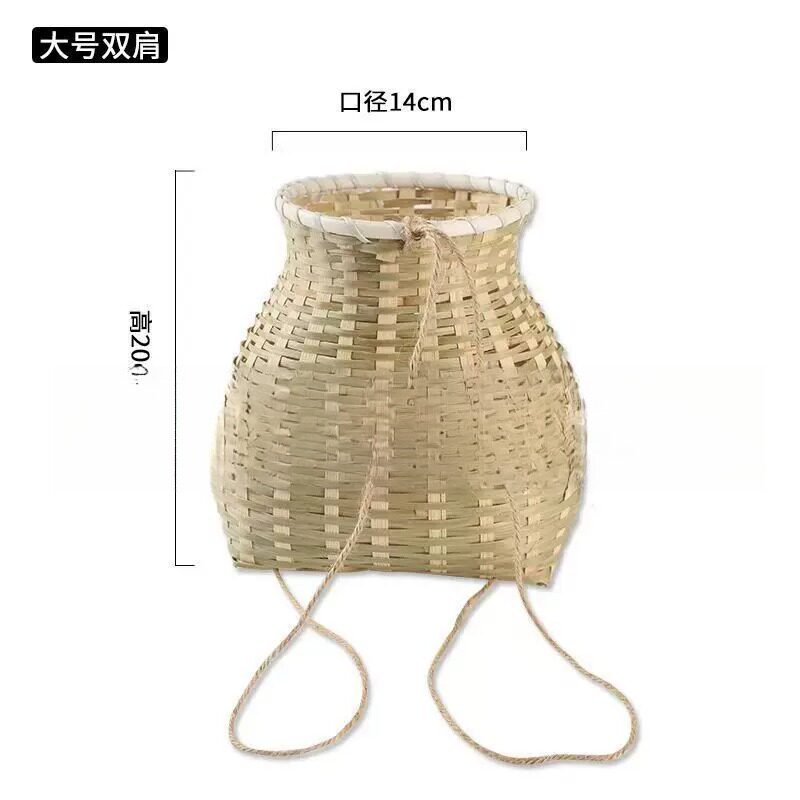 手工竹编织鱼篓竹篓舞蹈道具花瓶