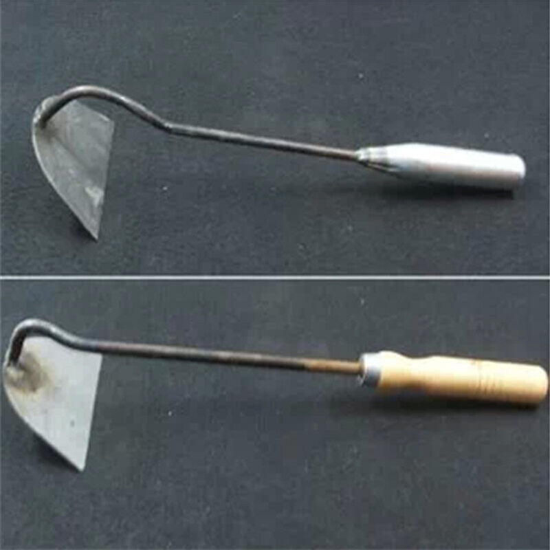 锄头养花锄纯铁质头锄头园艺除草工具种菜工具纯铁一把实木|
