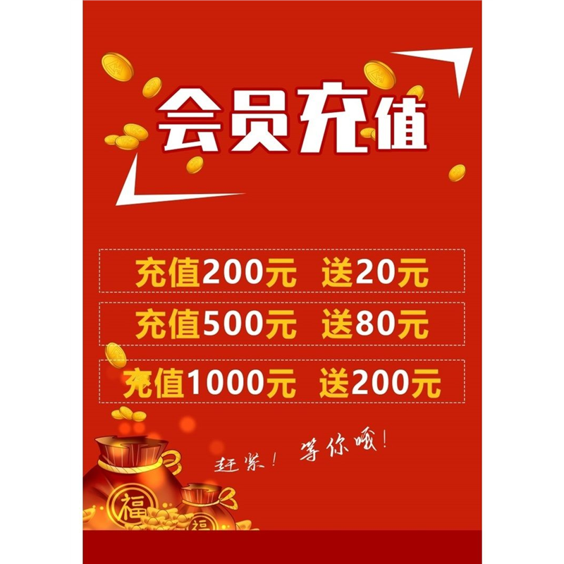 VIP会员充值海报设计美发美甲美容院会员招募广告宣传画贴纸