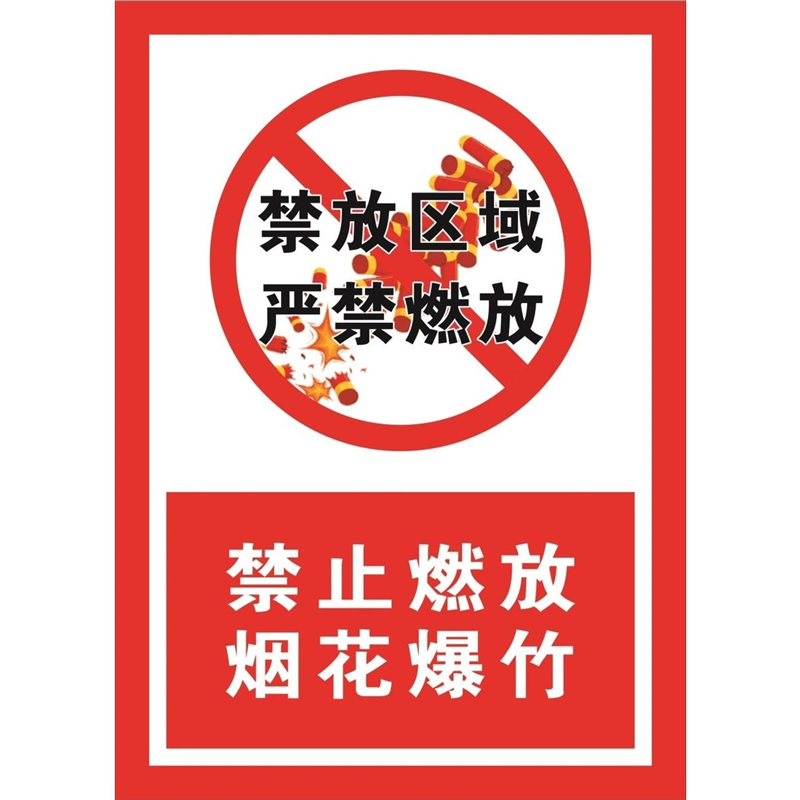 禁放区域严禁燃放禁止燃放烟花爆竹海报展板禁止燃放烟花爆竹墙贴