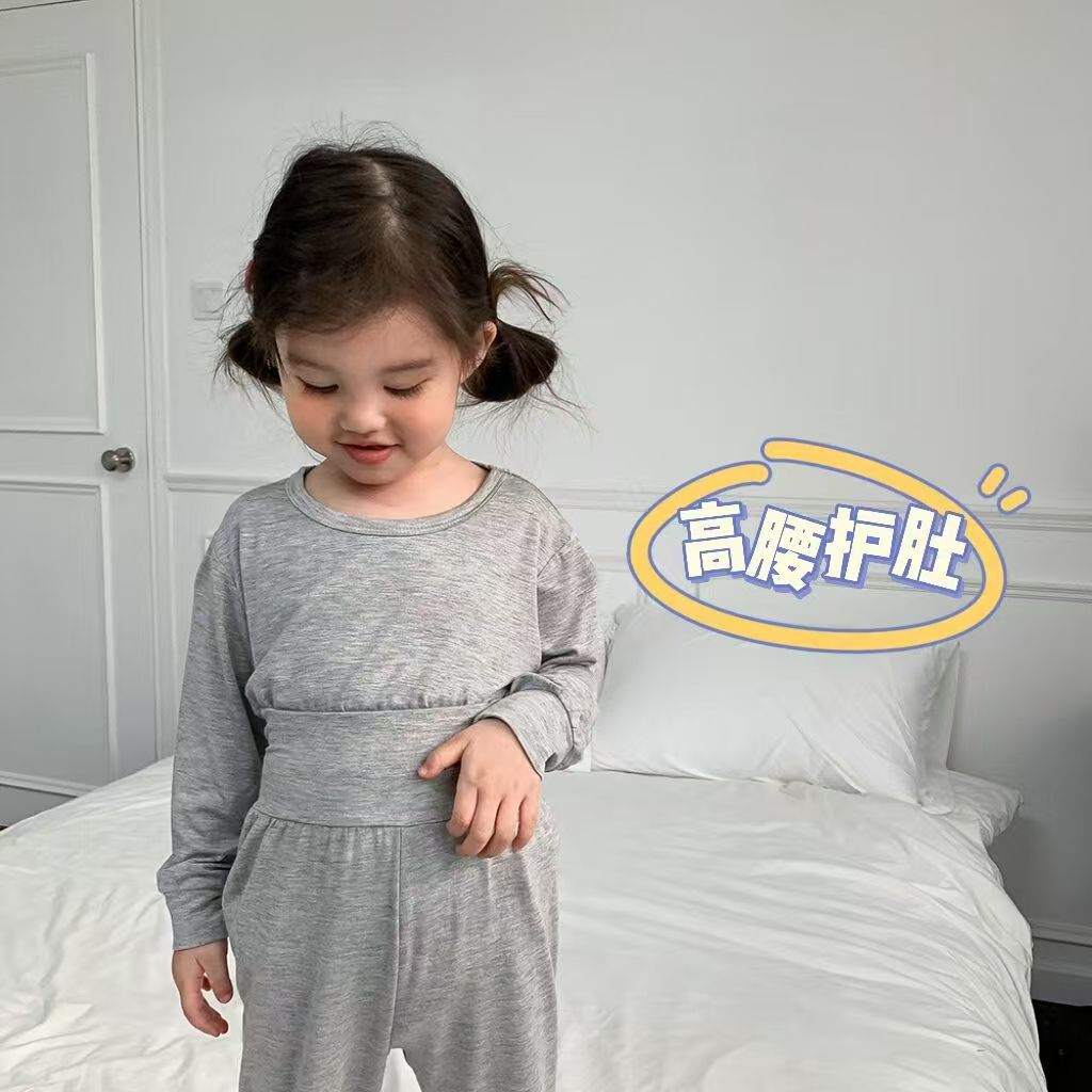 男女童装薄款高腰护肚长袖长裤