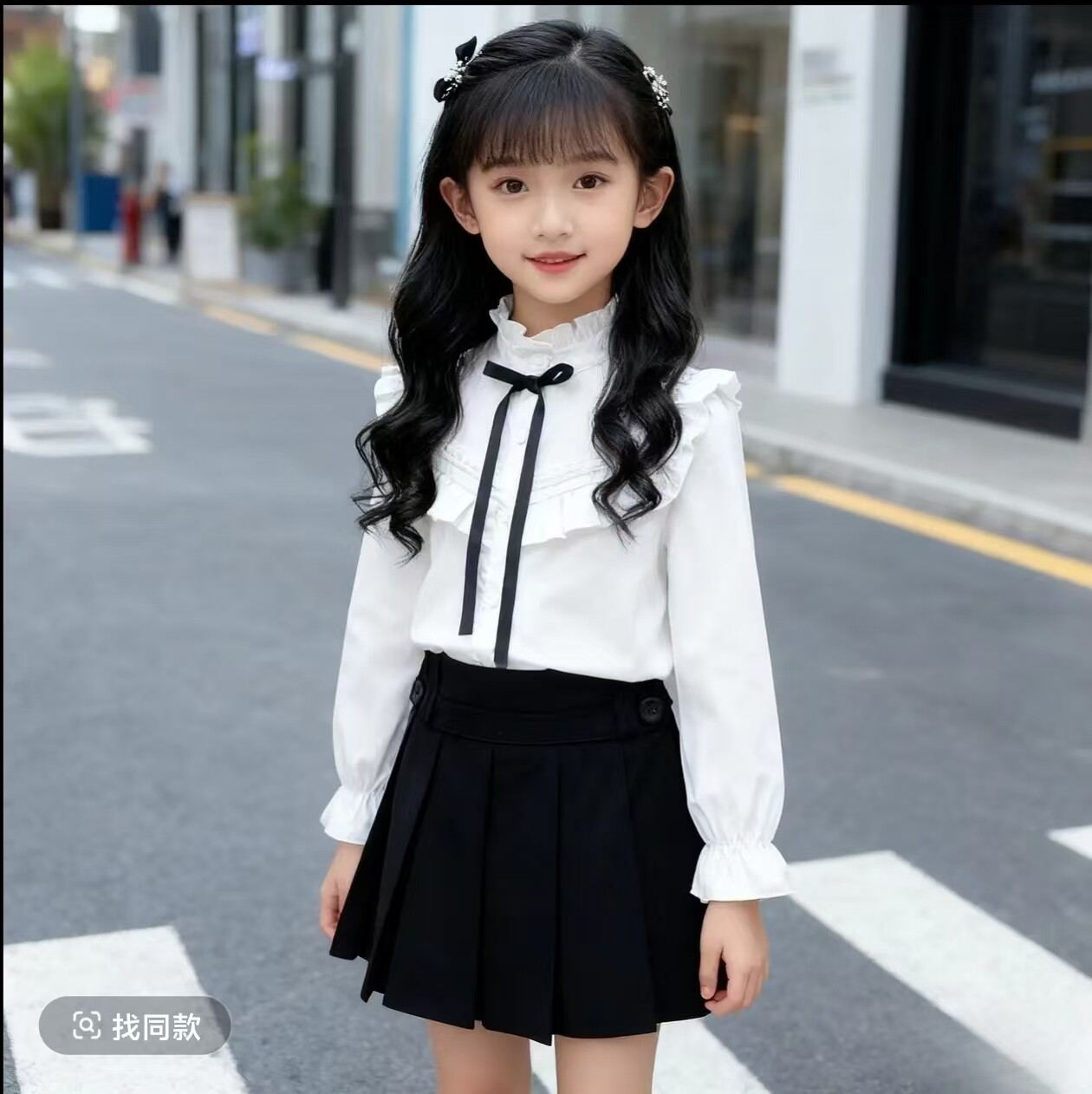 女童长袖衬衫纯棉春秋新款